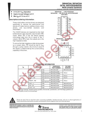 SN74AC244PWRE4 datasheet  